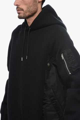 Hoodie Sweatshirt with Nylon Inserts