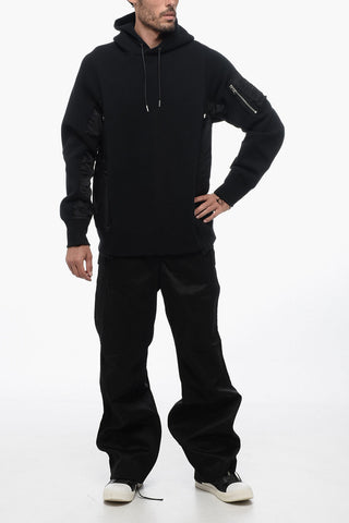 Hoodie Sweatshirt with Nylon Inserts