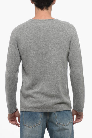 LACOSTE X CDG Crew Neck Wool Sweater with Jacquard Logo