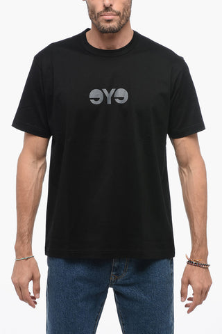 EYE Crew Neck Cotton T-Shirt with Print