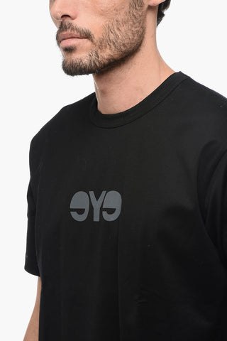 EYE Crew Neck Cotton T-Shirt with Print