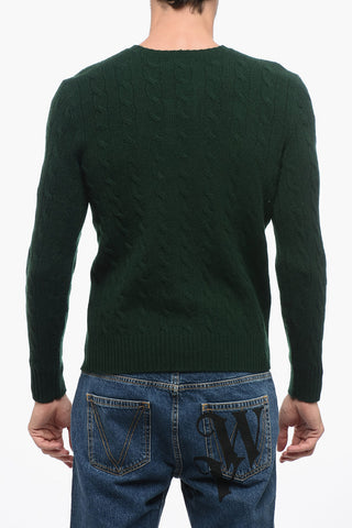 Crew Neck Aran Cashmere Blend Sweater