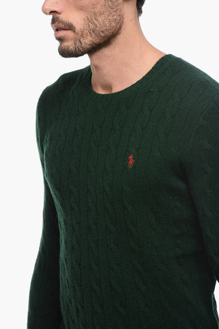 Crew Neck Aran Cashmere Blend Sweater