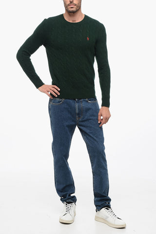 Crew Neck Aran Cashmere Blend Sweater