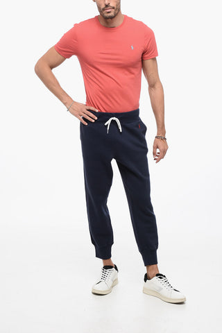 Cotton Blend Fleeced Sweatpants with Cuffs