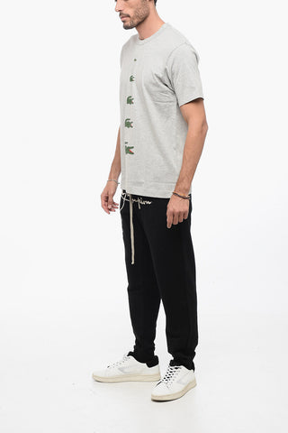 LACOSTE X CDG Crew Neck Cotton T-Shirt with Printed Logo