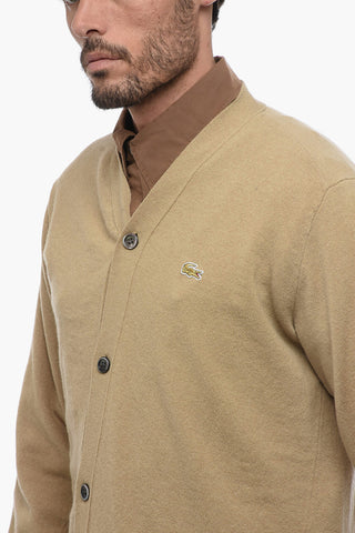 LACOSTE X CDG Wool Cardigan with Lurex Logo