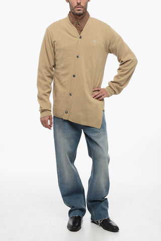 LACOSTE X CDG Wool Cardigan with Lurex Logo