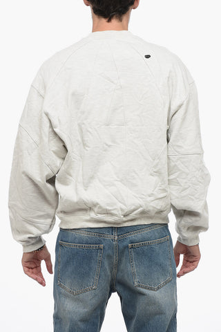 Felpa in Misto Cotone con Logo Ricamato