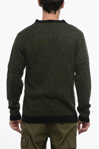 Two-Tone Striped SANDRO Crew-neck Sweater