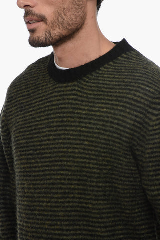 Two-Tone Striped SANDRO Crew-neck Sweater