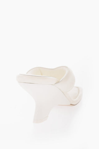 Sandali Infradito In Pelle con Zeppa 9cm