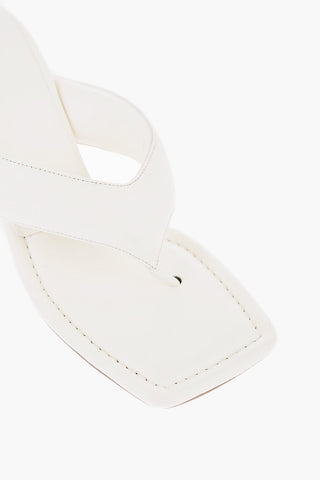 Sandali Infradito In Pelle con Zeppa 9cm