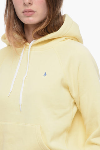 Fleece Cotton Blend Hoodie with Embroidered Logo