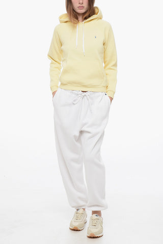 Fleece Cotton Blend Hoodie with Embroidered Logo