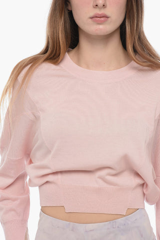 Oversized Crop Sweater with Stitch Details
