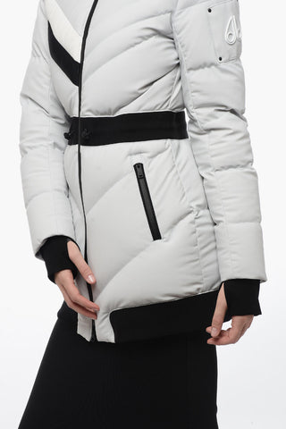 Quilted Down-Jacket with Drawstringed Waist