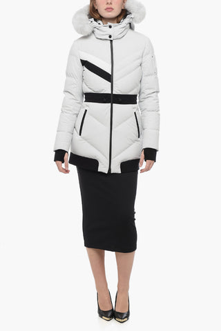 Quilted Down-Jacket with Drawstringed Waist