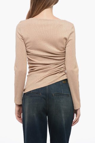 Top in Lurex con Dettaglio Drappeggiato