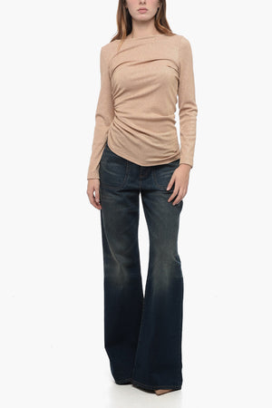 Lurex-Top Mit Drapiertem Detail
