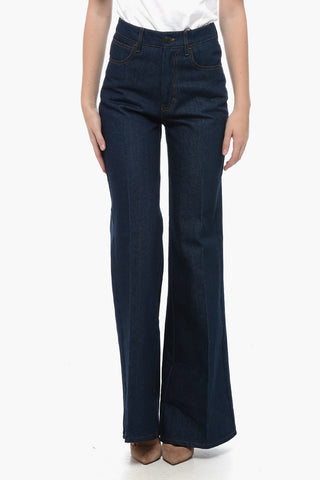 Dark Washed Palazzo Denims with Contrating Stitchies 33,5cm