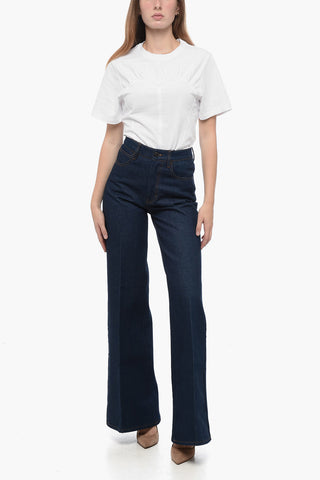 Dark Washed Palazzo Denims with Contrating Stitchies 33,5cm
