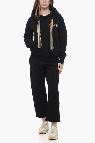 Logoed Hoodie Sweatshirt with Multicolor Detail