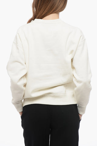 Crew Neck Fleece Cotton Sweatshirt with Print