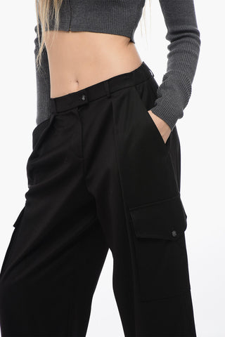 Pantaloni Cargo a Tinta Unita a Una Pince