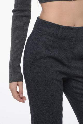 EMPORIO Herringbone Wool Blend Chinos Pants