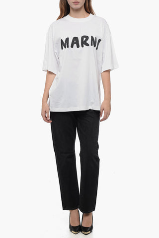 Boxy-fit T-shirt with Logo Print