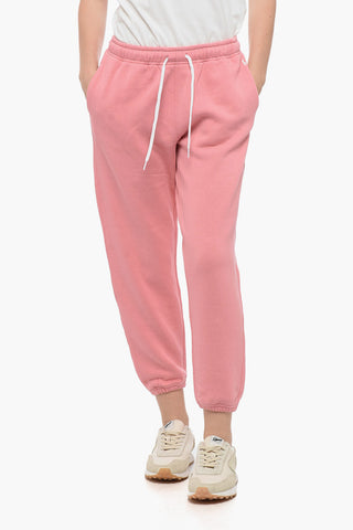Fleece Cotton Blend Sweatpants with Cuffs