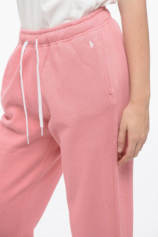 Fleece Cotton Blend Sweatpants with Cuffs