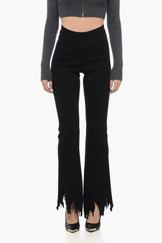 Stretchy High Waist Pants with Laser-Cut