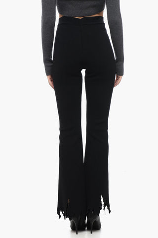 Stretchy High Waist Pants with Laser-Cut