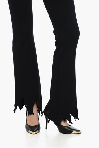 Stretchy High Waist Pants with Laser-Cut