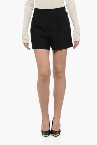 MM0 Wool-Blend Shorts with One Pleat