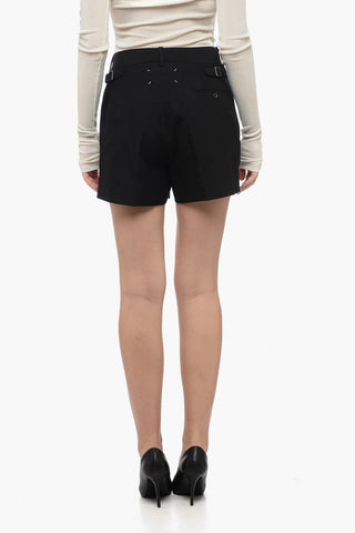 MM0 Wool-Blend Shorts with One Pleat