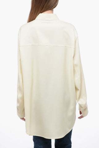 Camicia in Fresco Lana con Fit Oversize