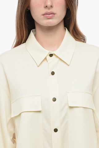 Camicia in Fresco Lana con Fit Oversize