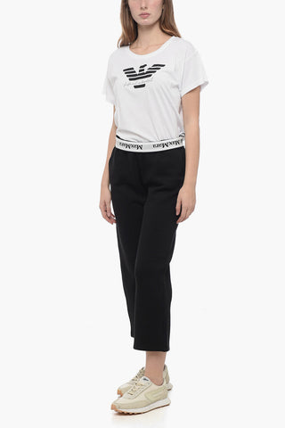 S Joggers in Cotone Stretch con Logo Ricamato