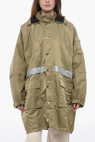 Gesteppter Oversize-Regenmantel Mit Reflektierendem Detail