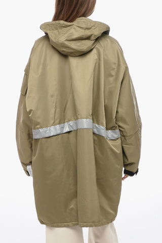 Gesteppter Oversize-Regenmantel Mit Reflektierendem Detail