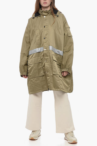 Gesteppter Oversize-Regenmantel Mit Reflektierendem Detail