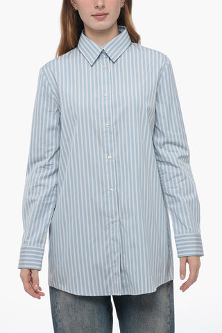 Spread Collar Striped Shirt