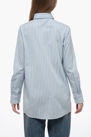 Spread Collar Striped Shirt