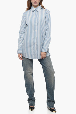 Spread Collar Striped Shirt