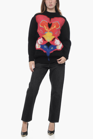 Ribbed Oversized Pullover with Embroidered Detailing