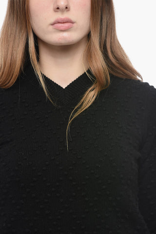 Blended Cashmere Sweater with Geometric Embroideries