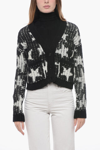 RED Cardigan with Contrasting All-Over Embroideries